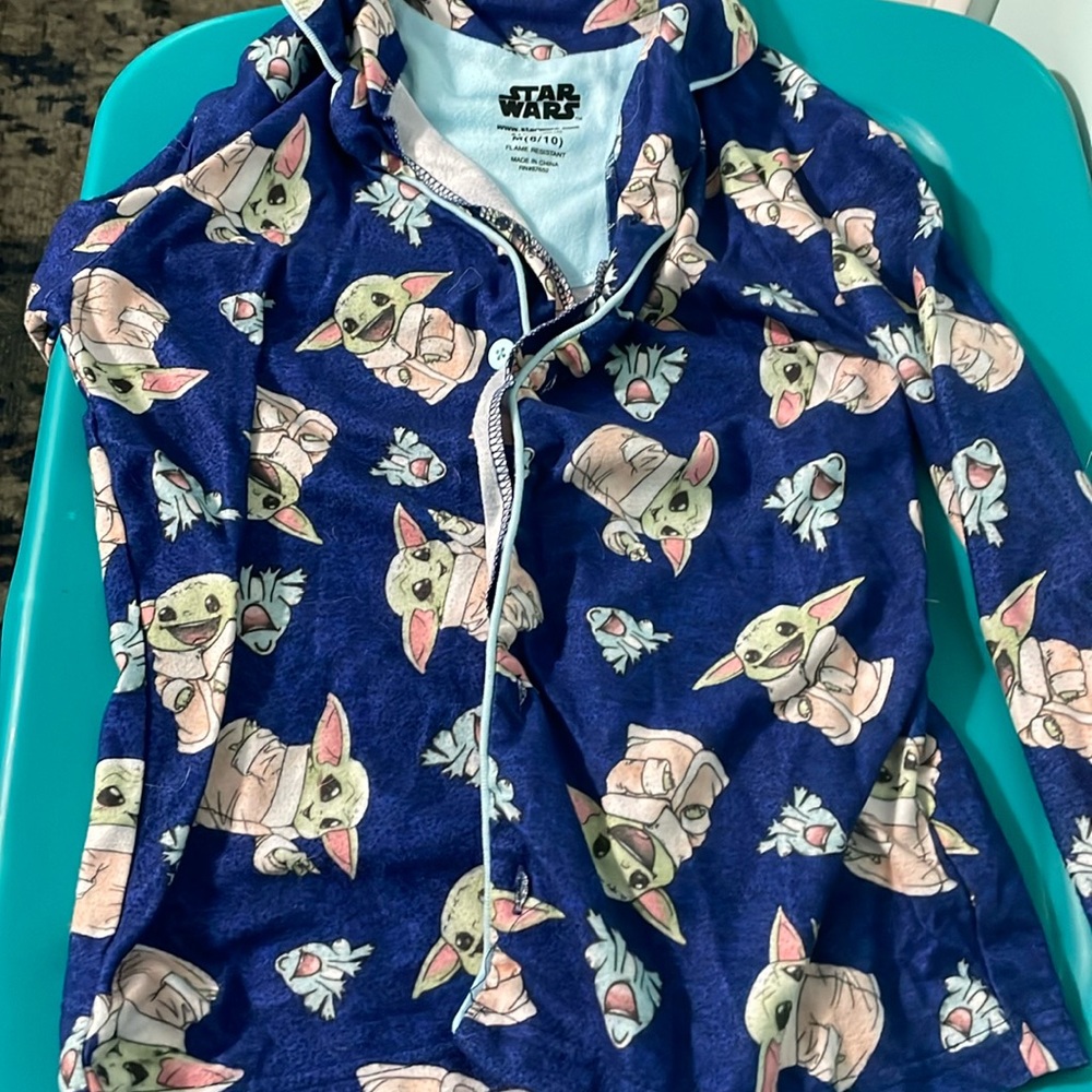 Kids Star Wars Grogu flannel pajamas size 8-10